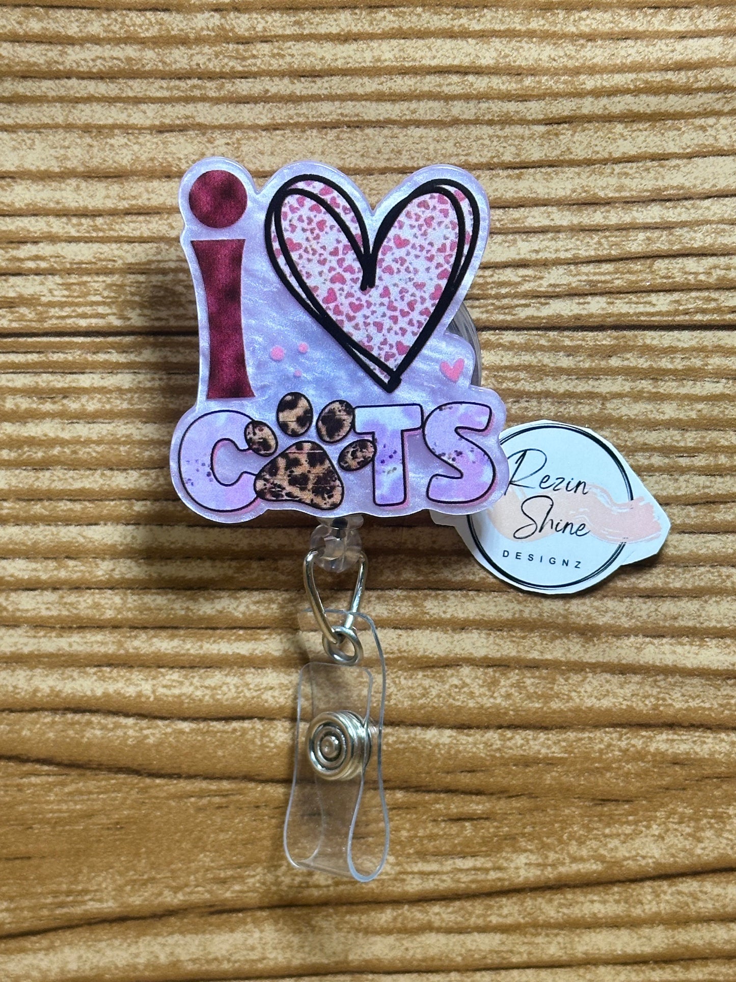 I Love Cats Badge Reel