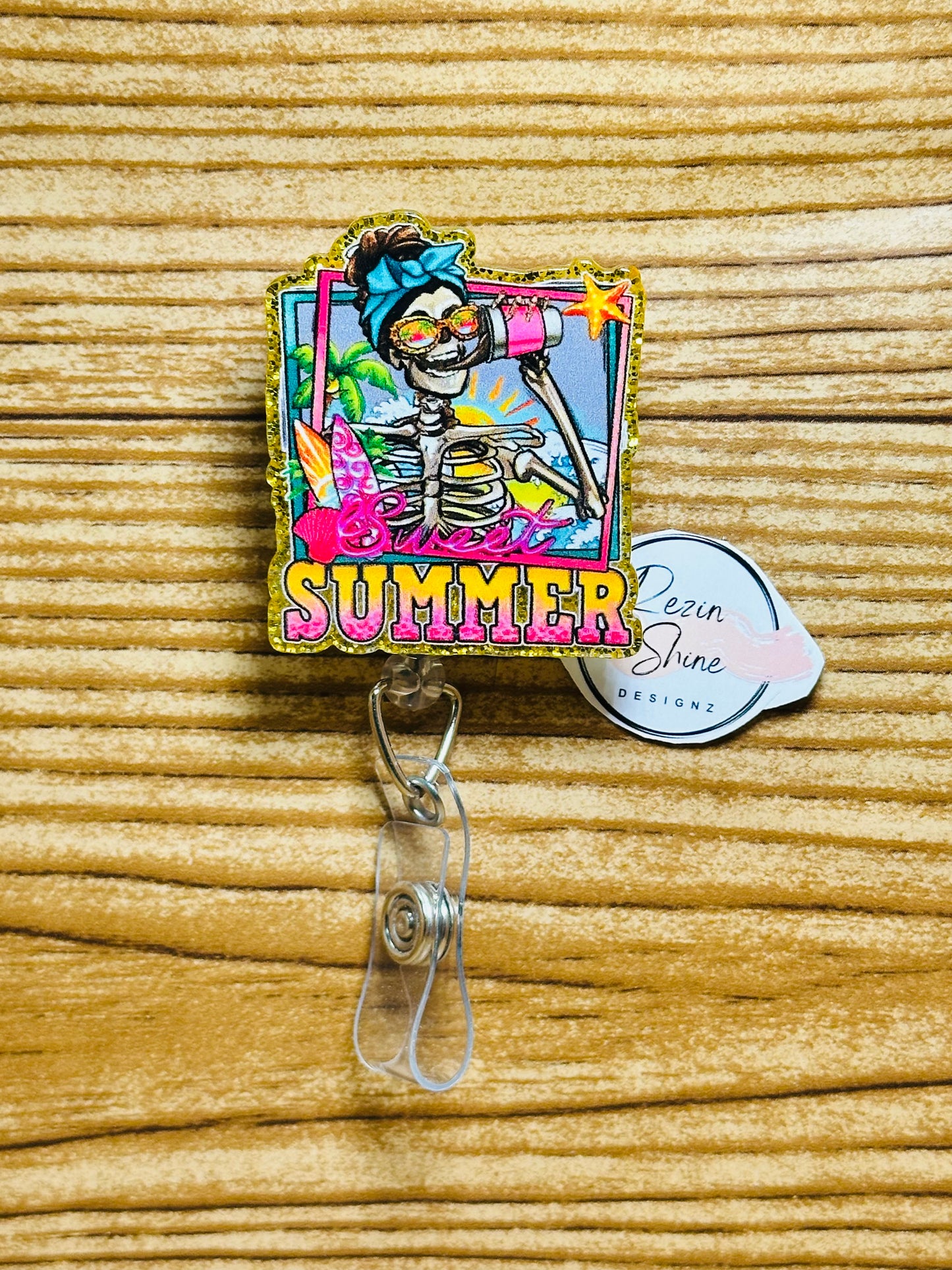 Summer Skeleton Badge Reel