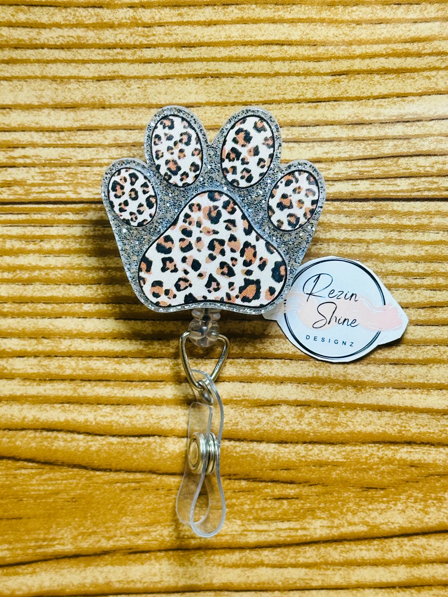Animal Print Paw Print Badge Reel