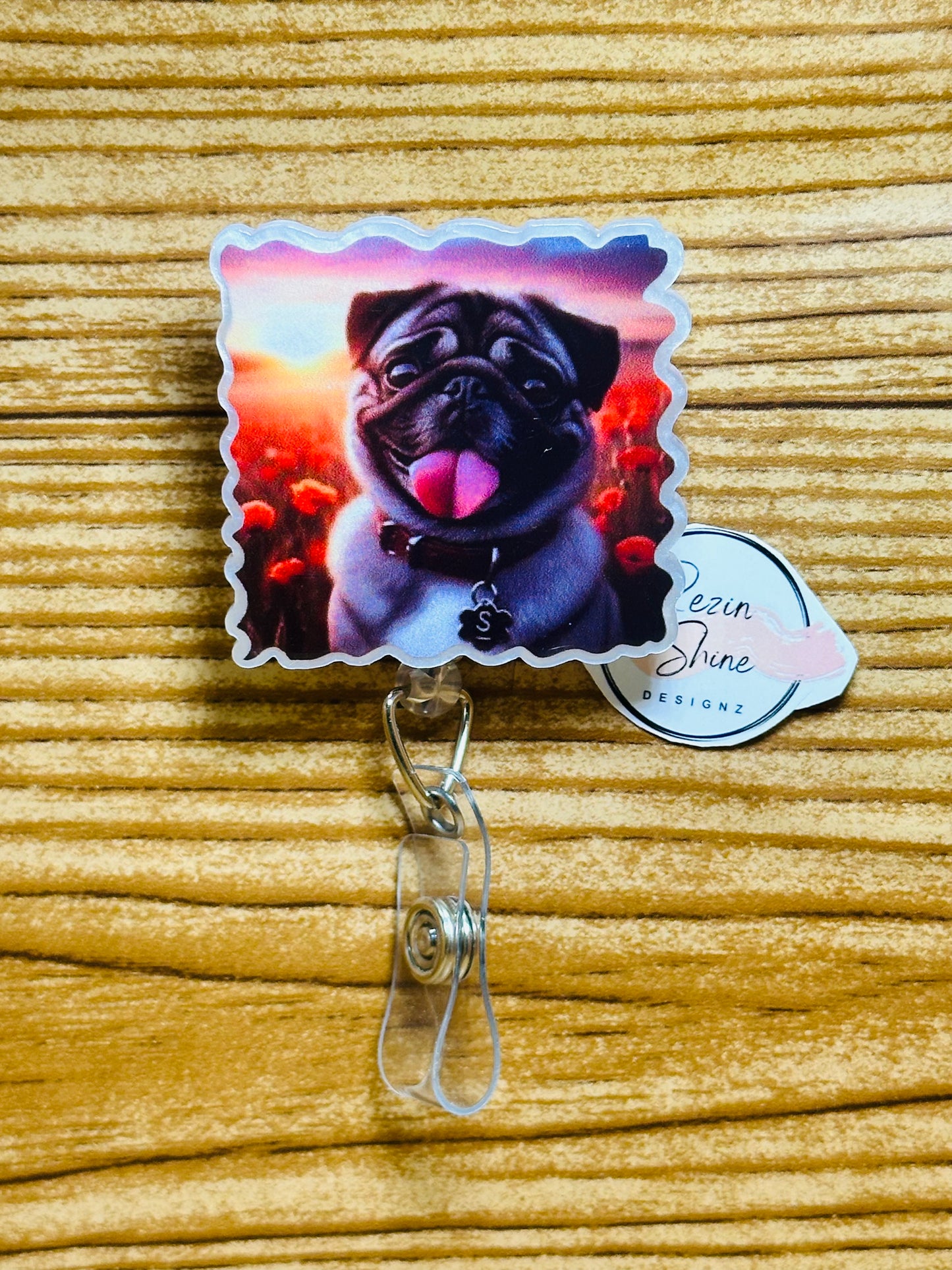 Pug Badge Reel