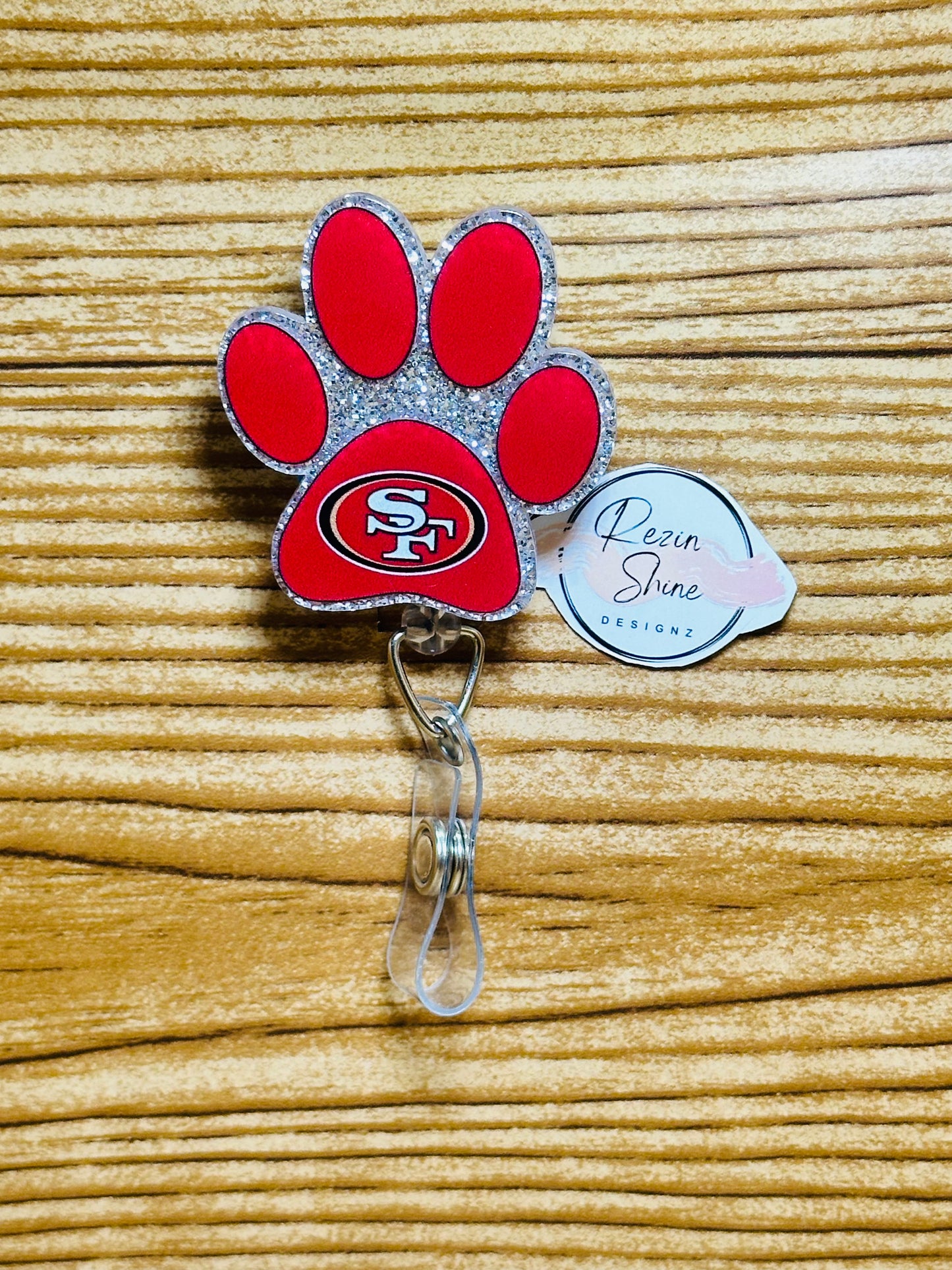San Francisco Paw Print Badge Reel