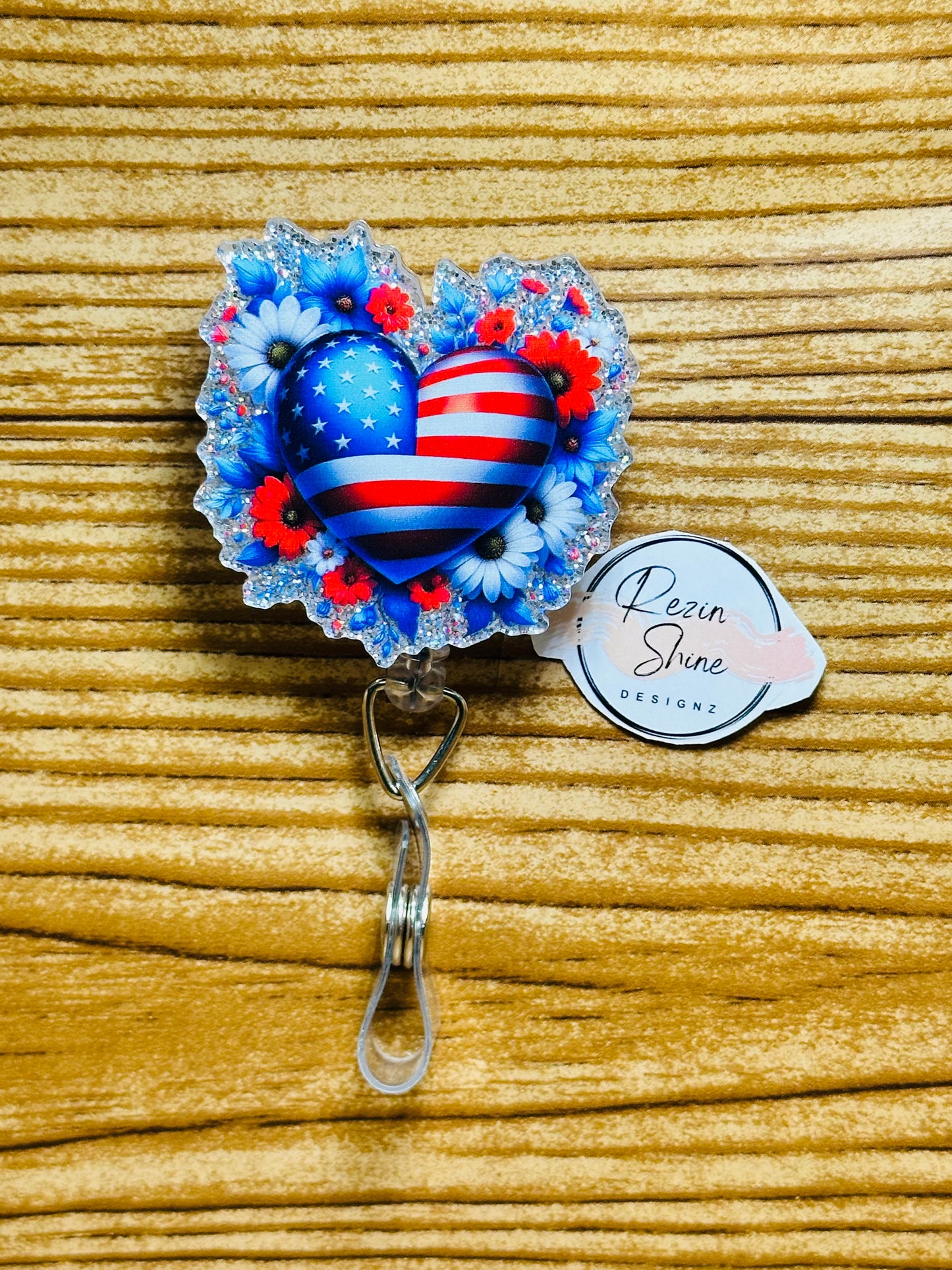 Heart American Badge Reel