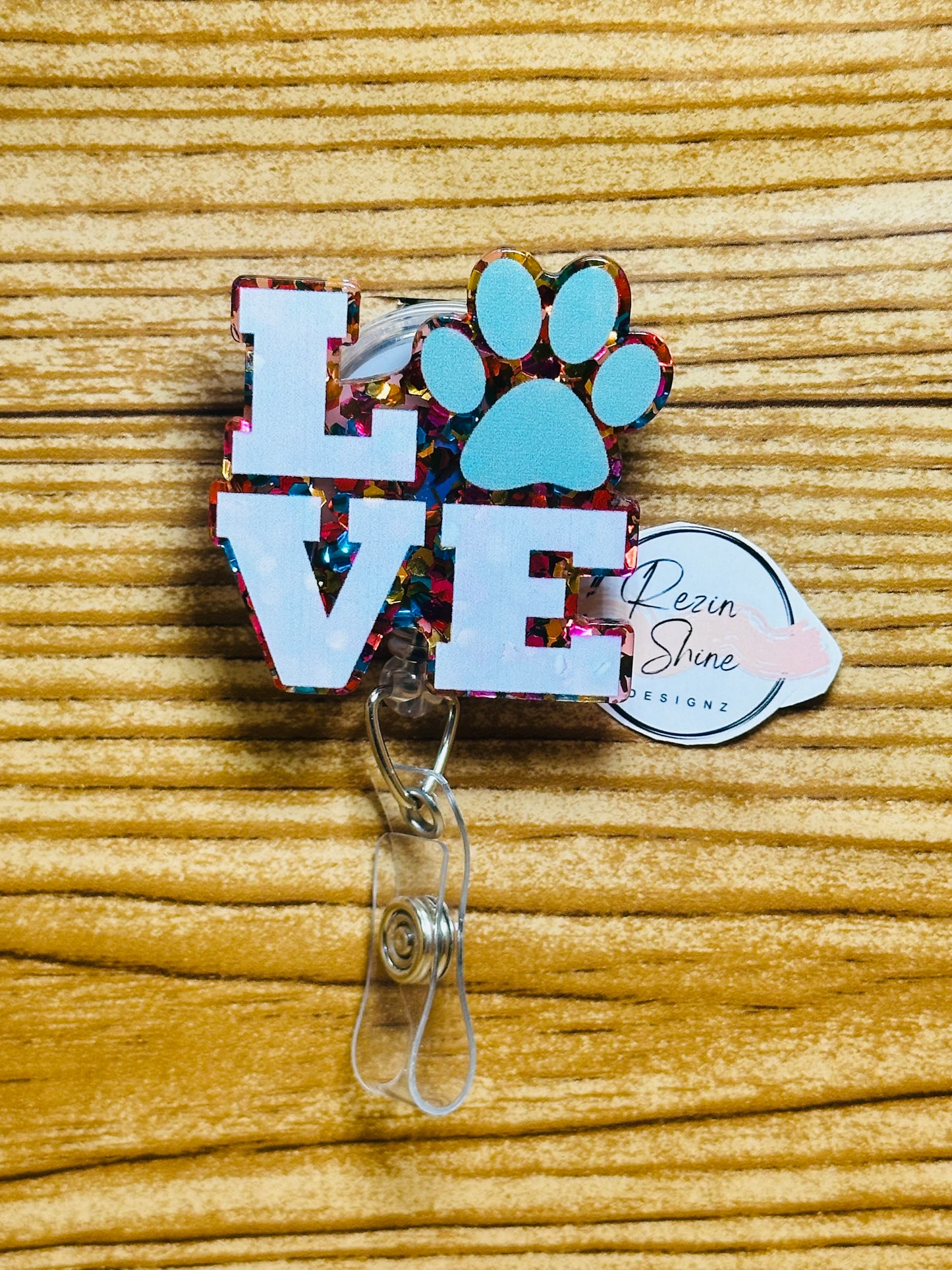 Love Paw Animal Badge Reel