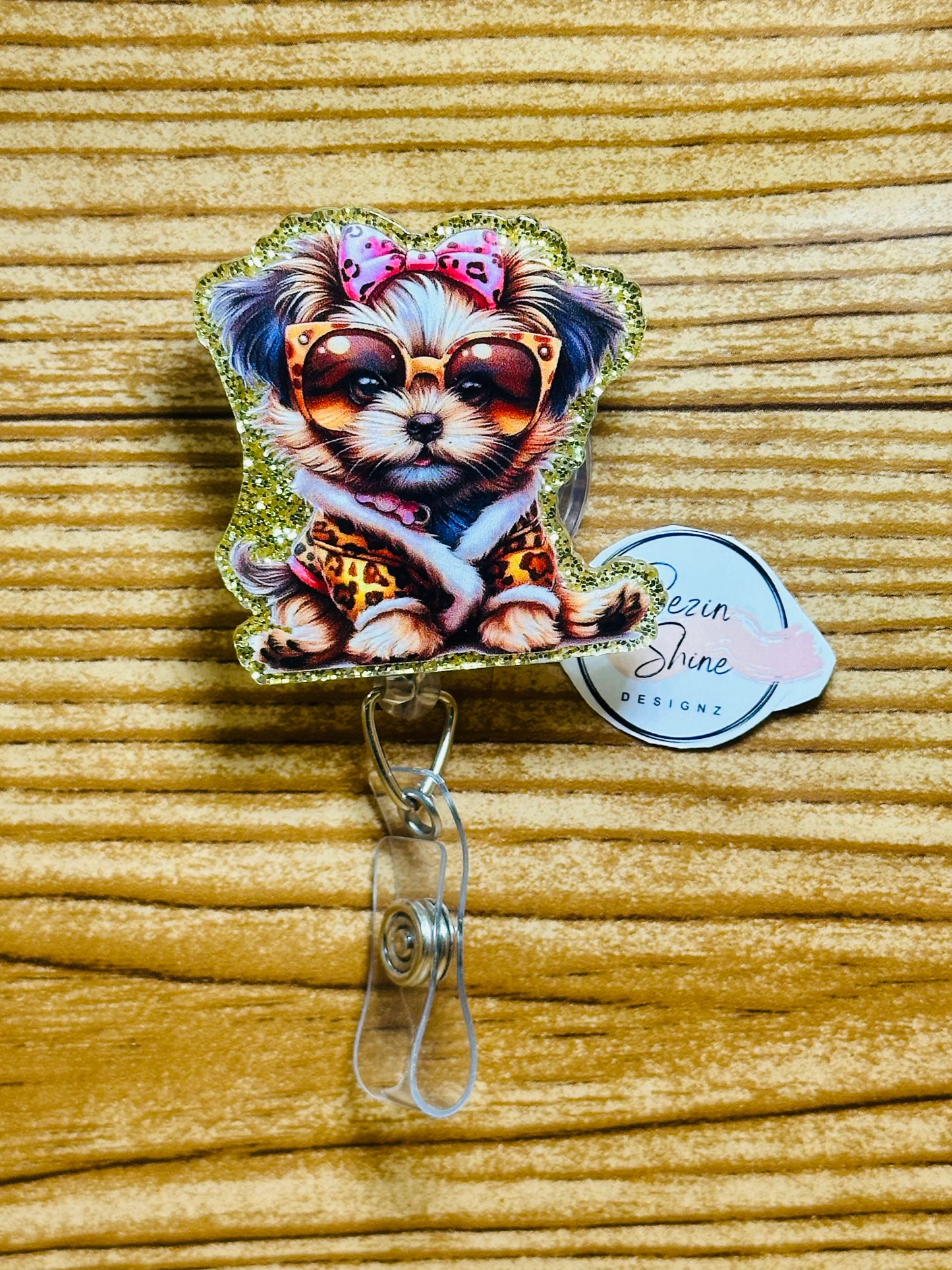 Yorkie Dog Badge Reel