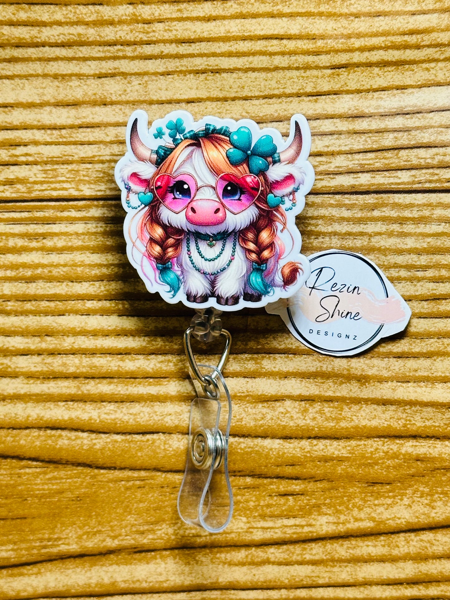 Hippie Cow Badge Reel