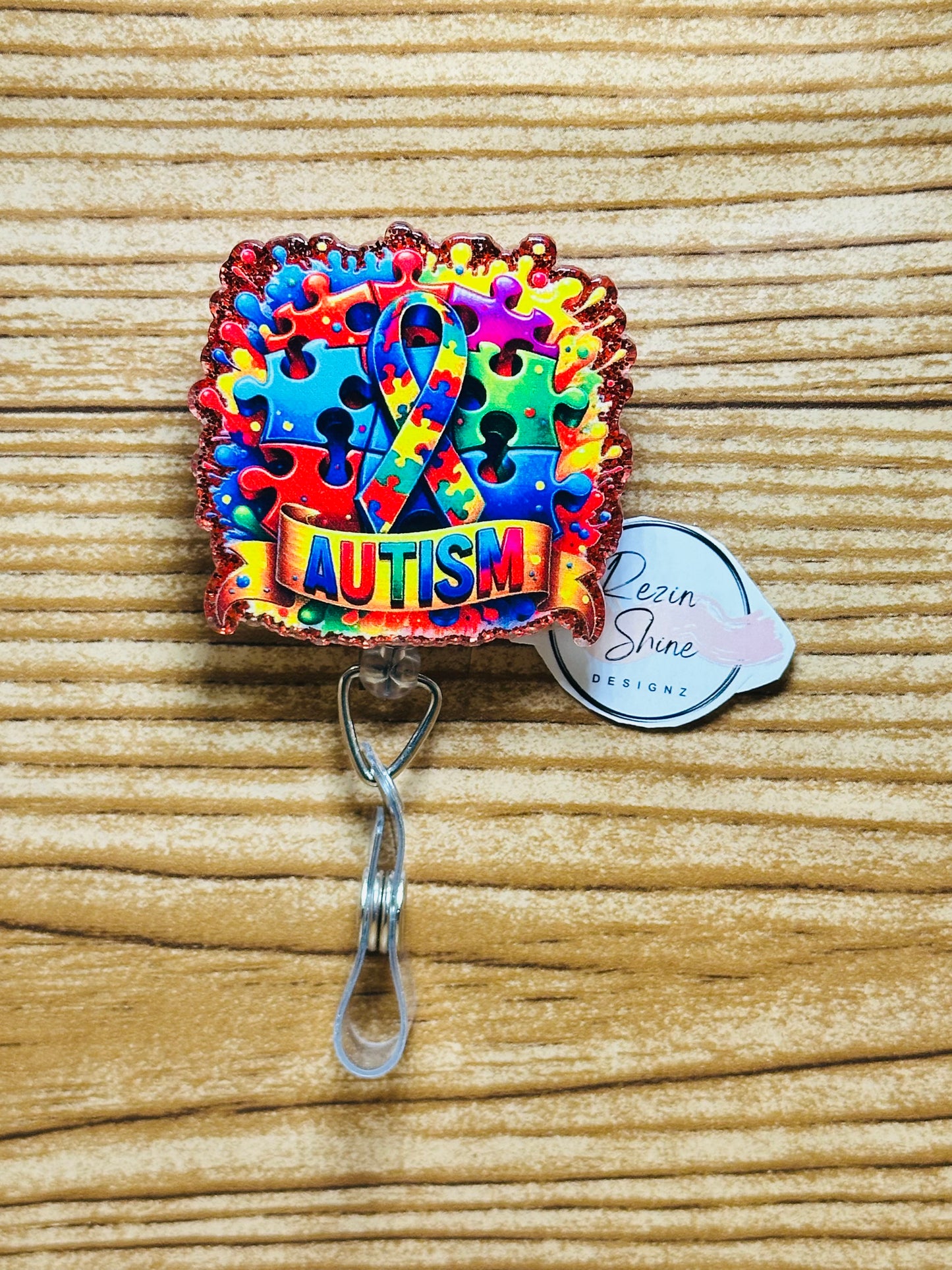 Autism Colorful Badge Reel