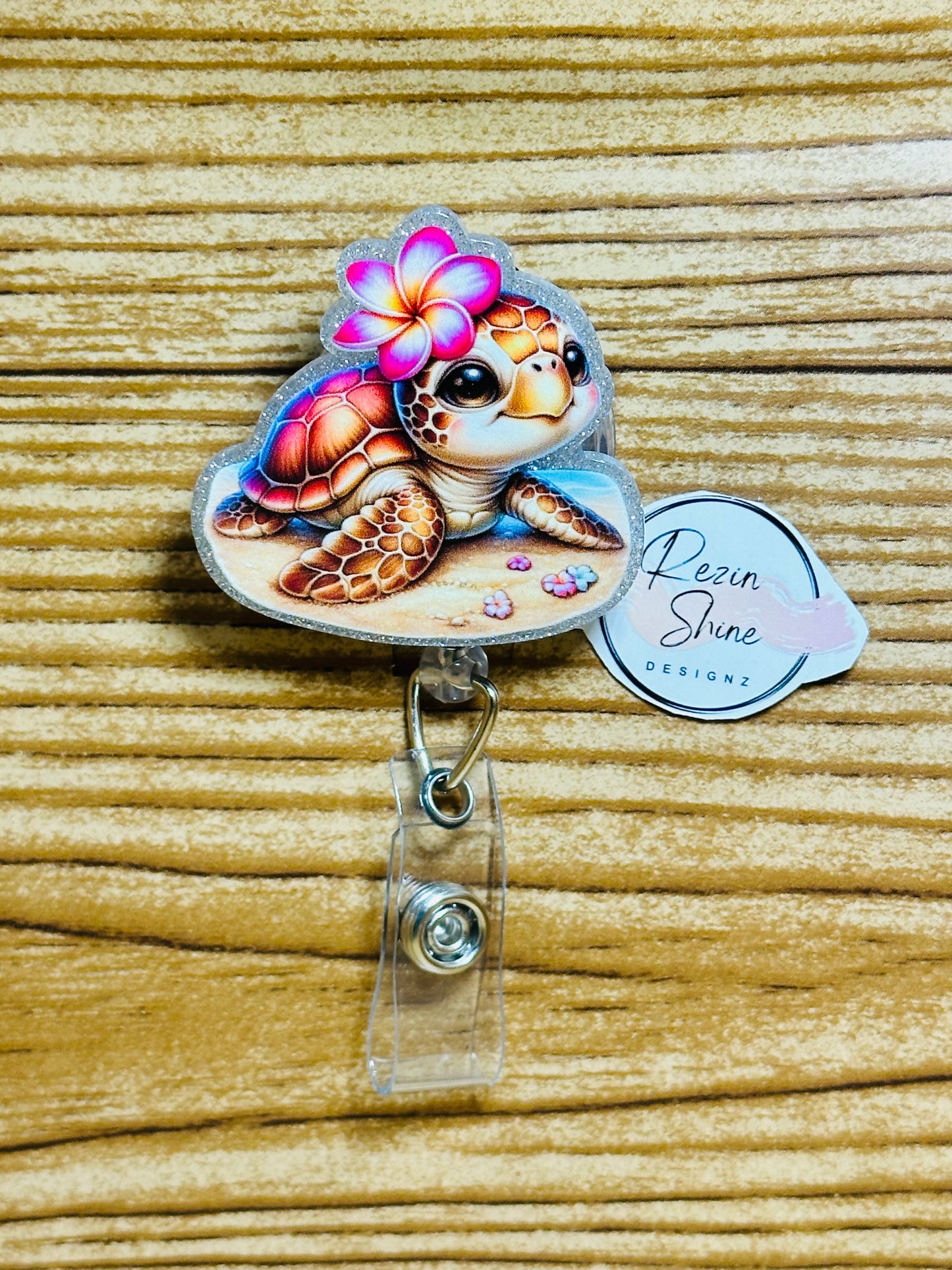 Beach Sea Turtle Badge Reel