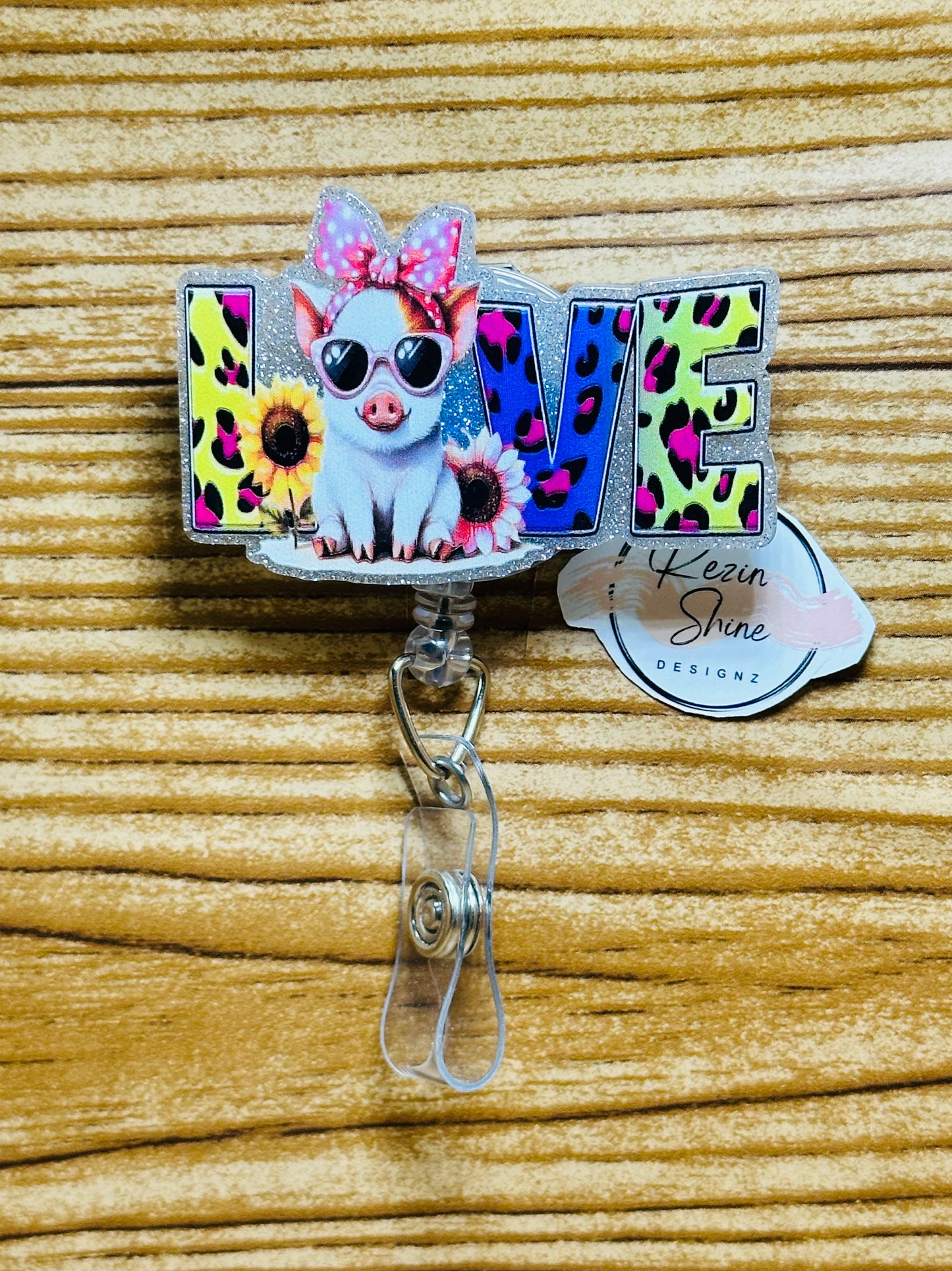 Love Pig Badge Reel