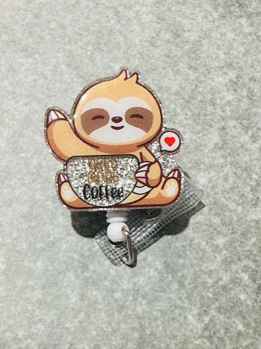 Sloth Coffee Badge Reel