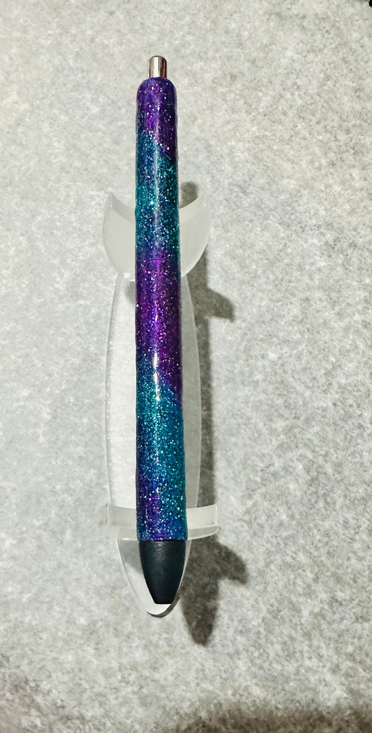 Teal/Dark Purple Glitter Pen