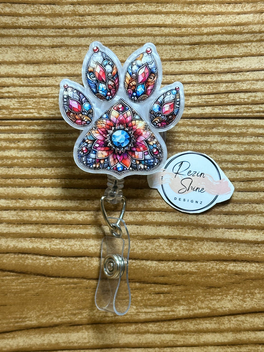 Paw Print Badge Reel
