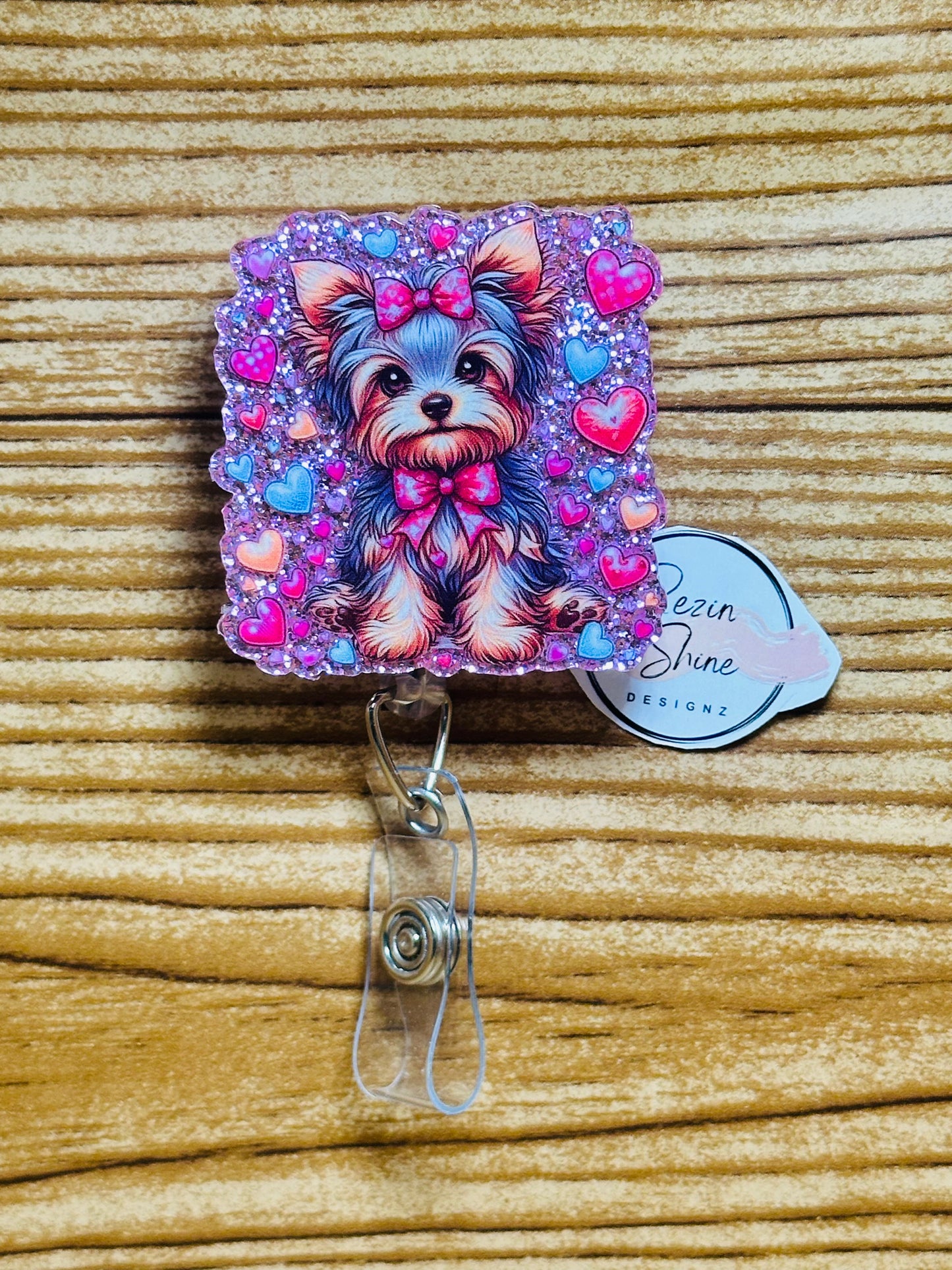 Yorkie Dog Badge Reel