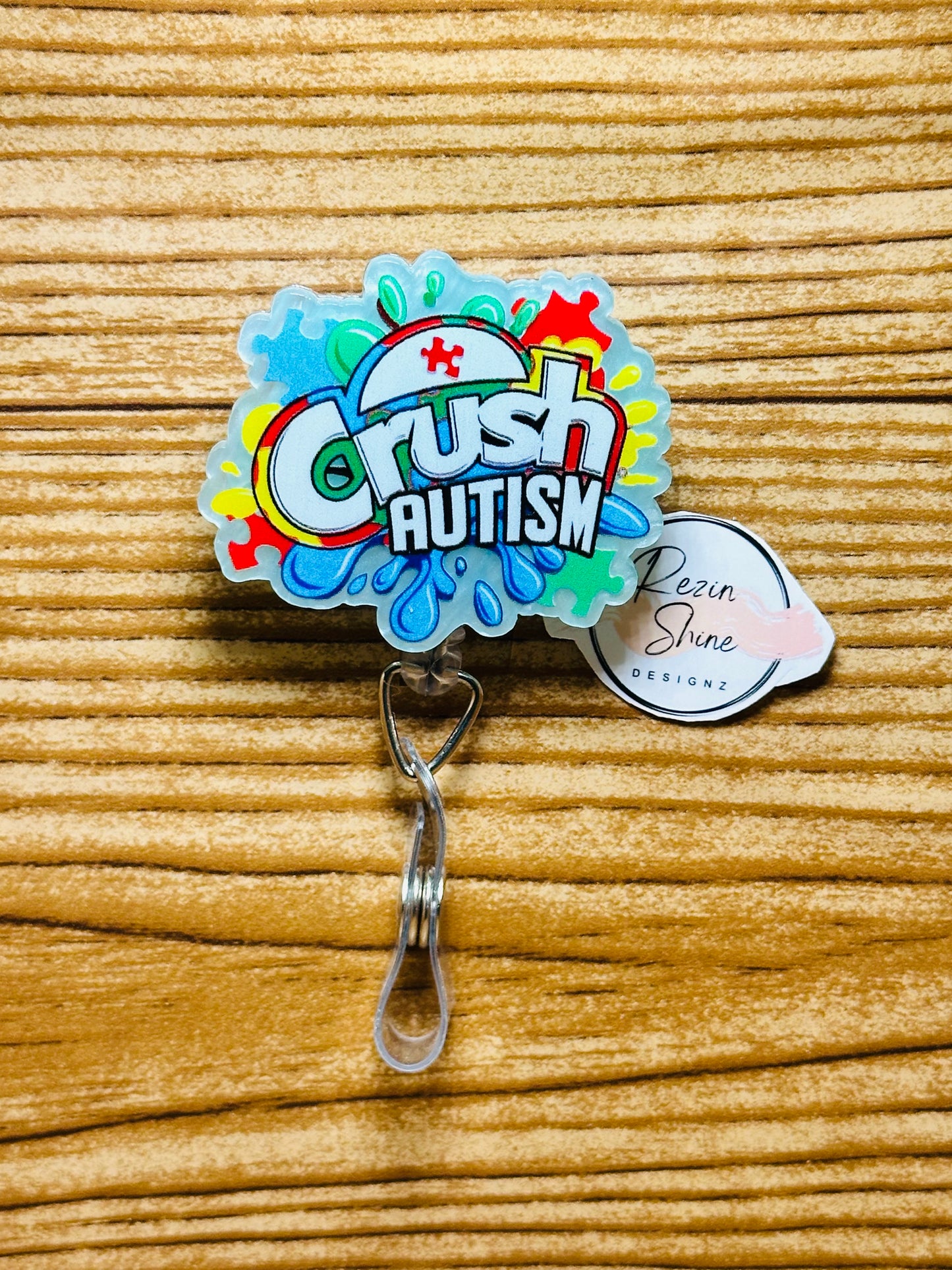 Crush Autism Badge Reel