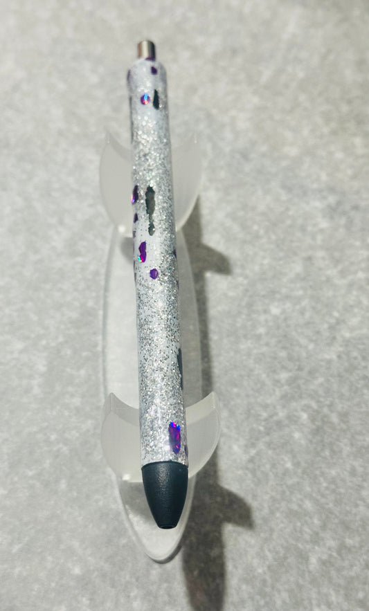 Silver/ Purple Glitter Pen