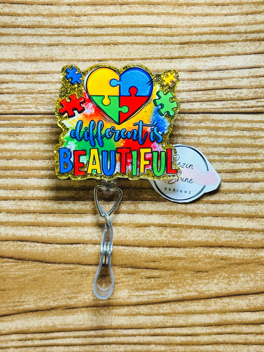Different Is Beautiful Autism Badge Reel