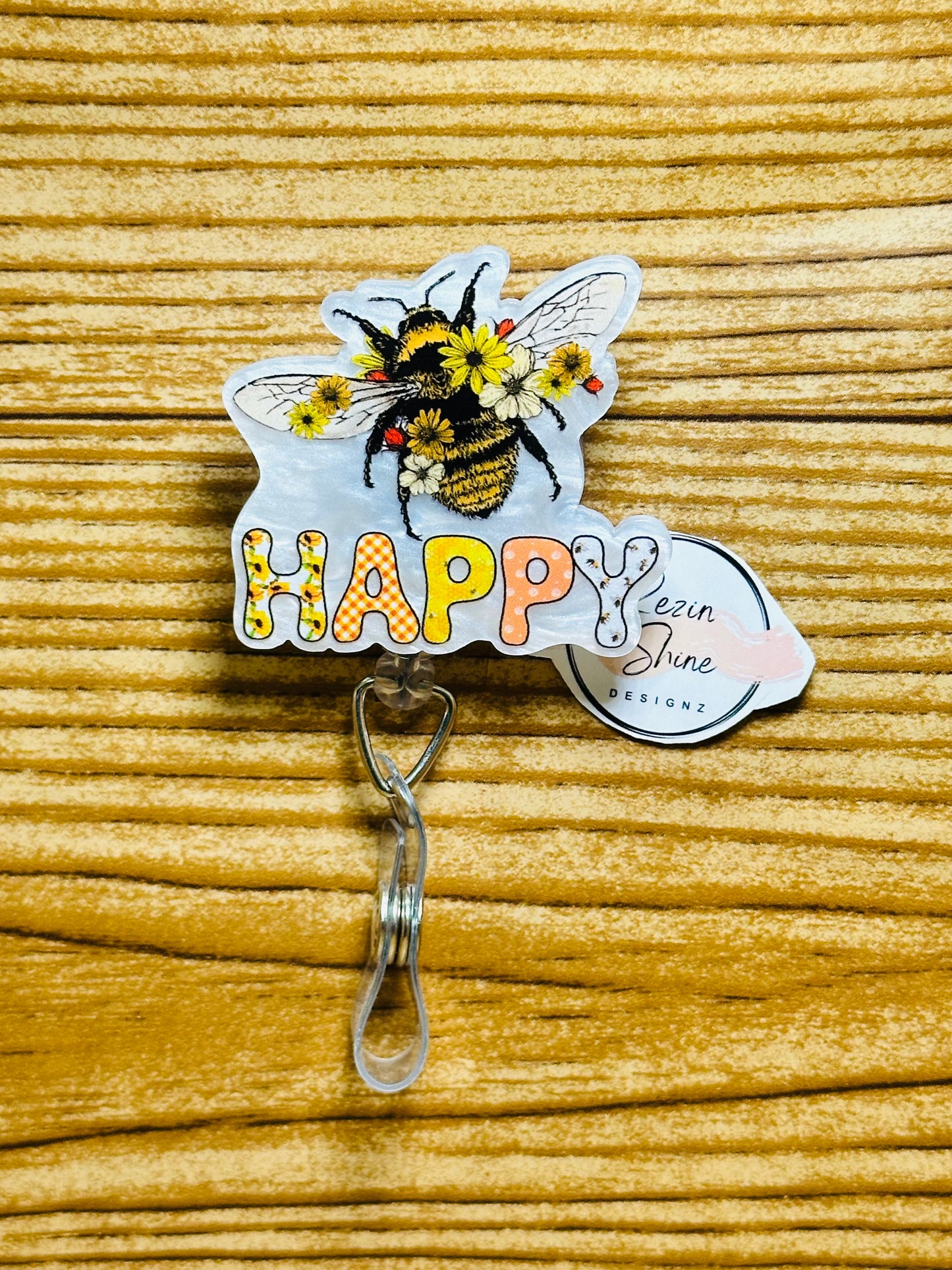 Bee Happy Badge Reel
