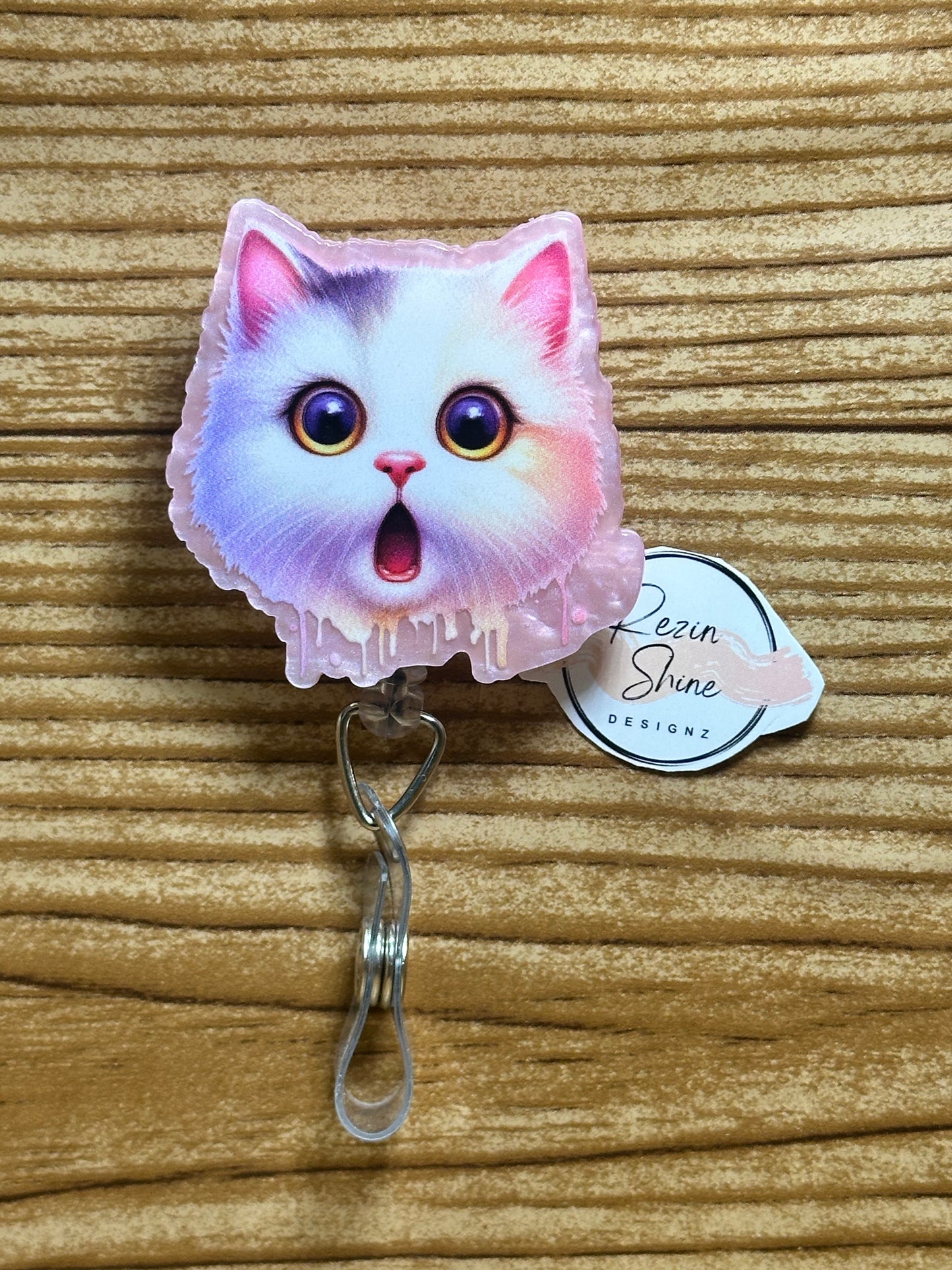 Wow Cat Badge Reel