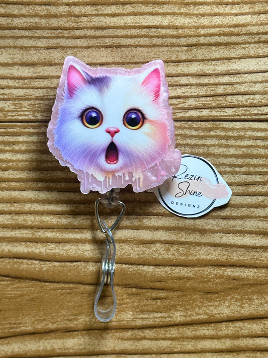 Wow Cat Badge Reel