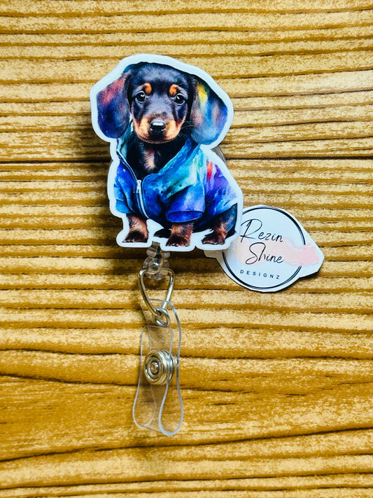 Dachshund Dog Badge Reel