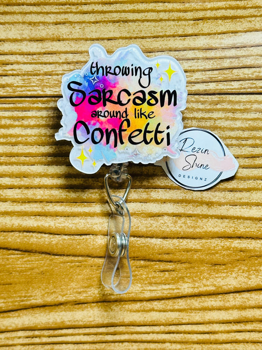 Throwing Sarcasm Badge Reel