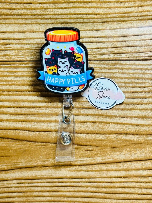 Happy Pills Badge Reel