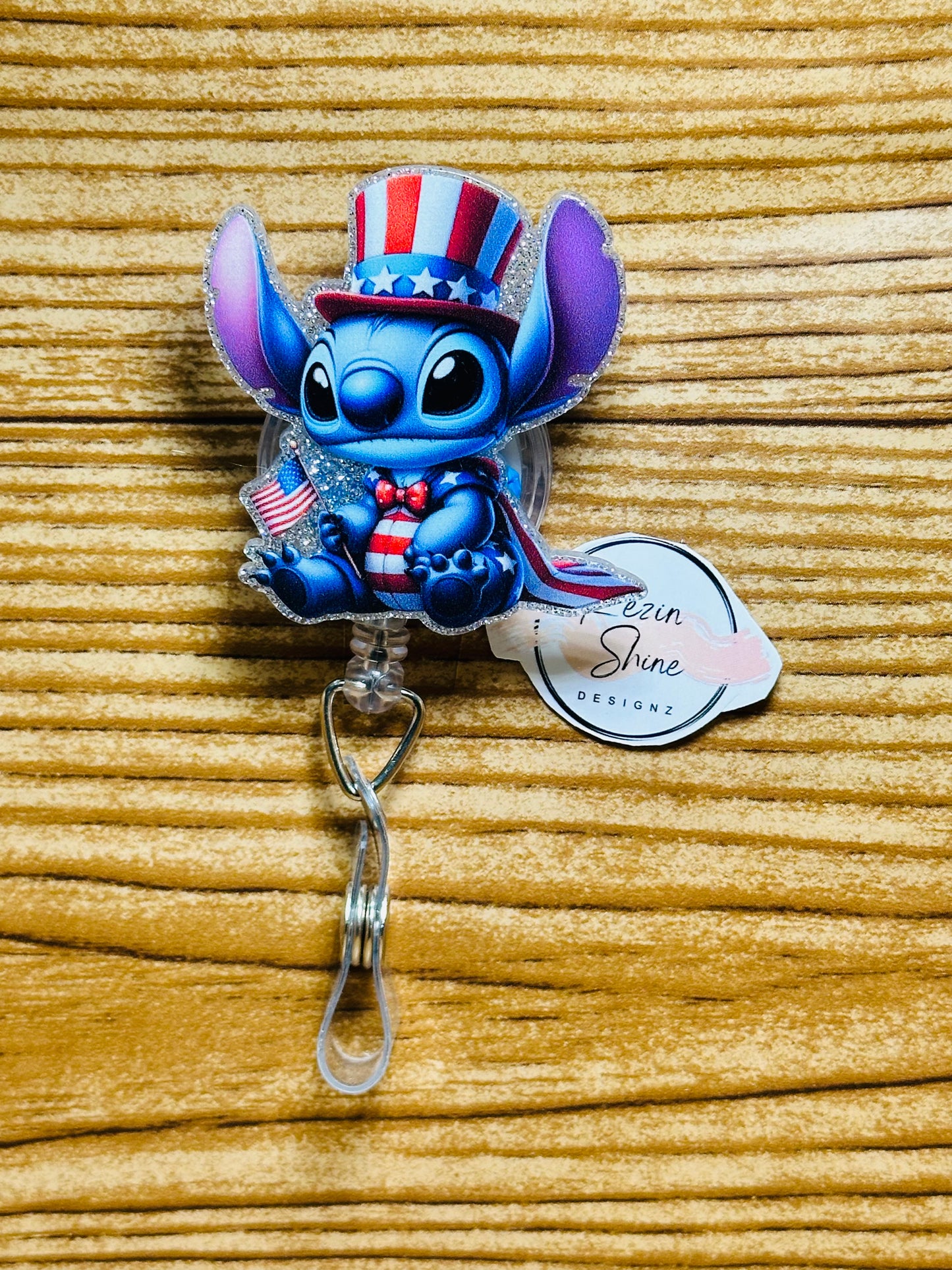 Stitch American Badge Reel