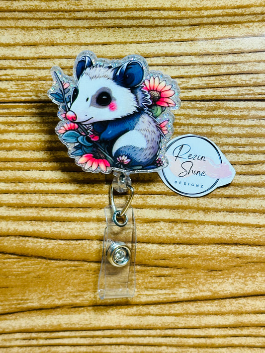 Opossum Badge Reel