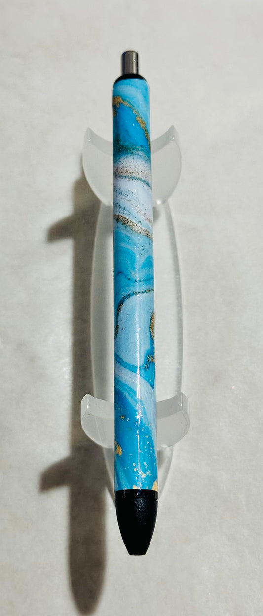 Blue Swirl Pen Wrap Pen