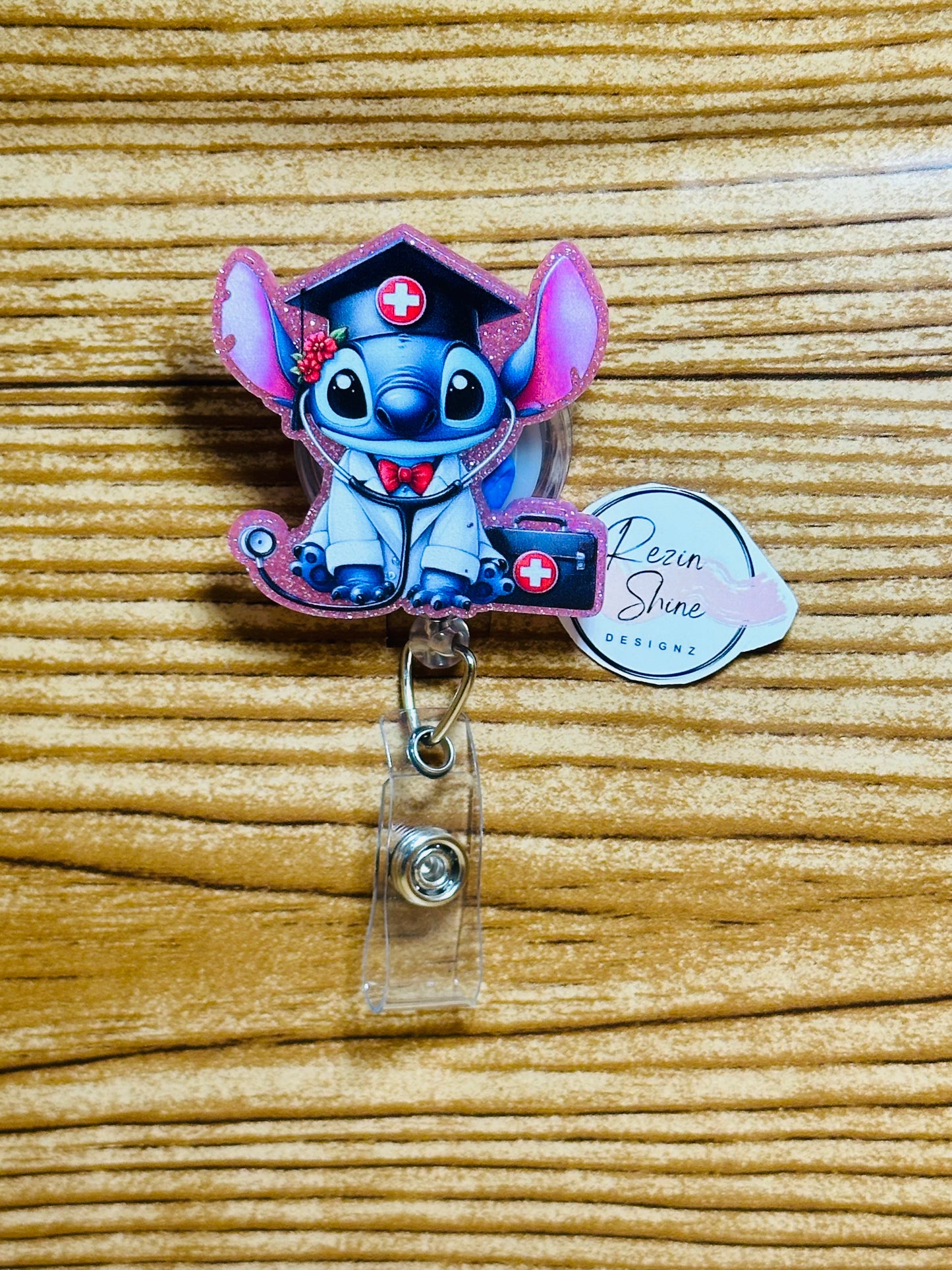 Blue Alien Medical Badge Reel