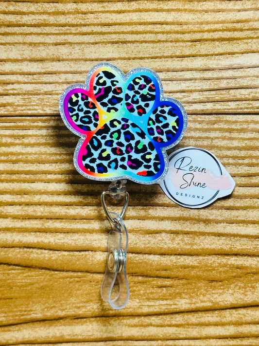 Lisa F Inspired Paw Print Badge Reel