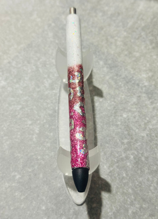 Pink/White Design Glitter Pen