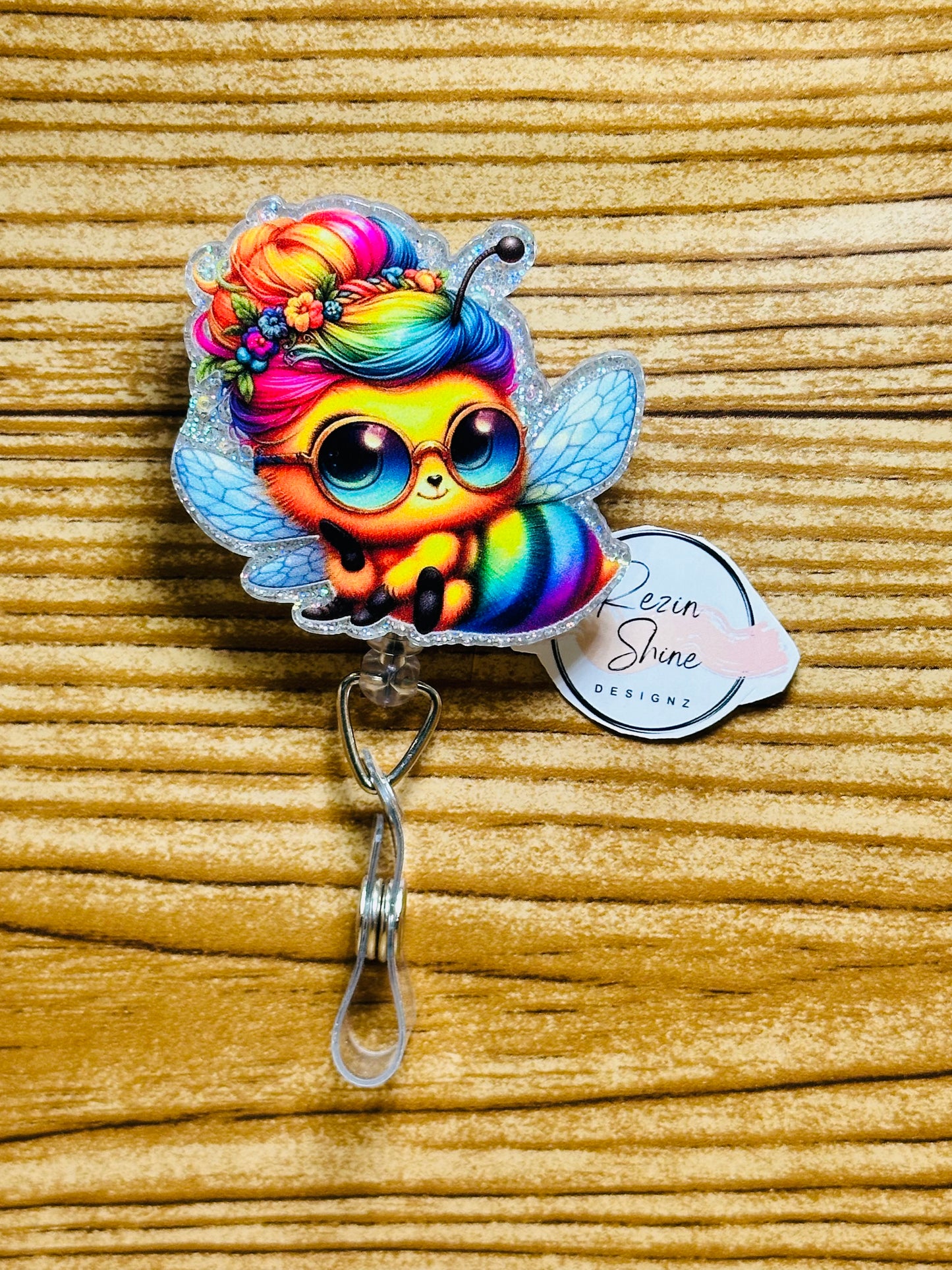 Colorful Bee Badge Reel