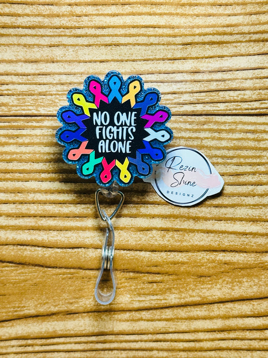 All Cancers No One Fights Alone Blue Badge Reel