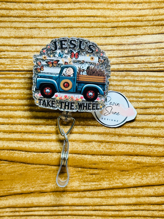 Jesus Take The Wheel Badge Reel