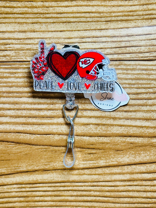 Peace Love Chiefs Badge Reel